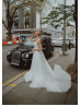 Spaghetti Straps Ivory Lace Tulle Graceful Wedding Dress